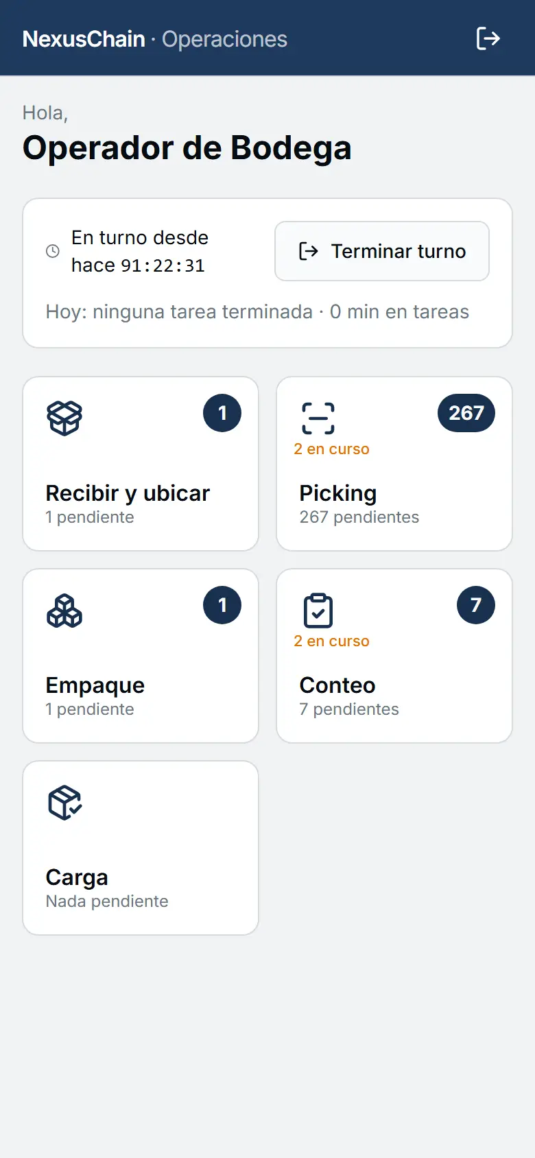 Captura: Inicio y turno